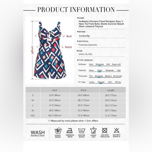 Womens Floral V Neck Boho Summer Jumpsuit/Romper - Picture 4 of 4